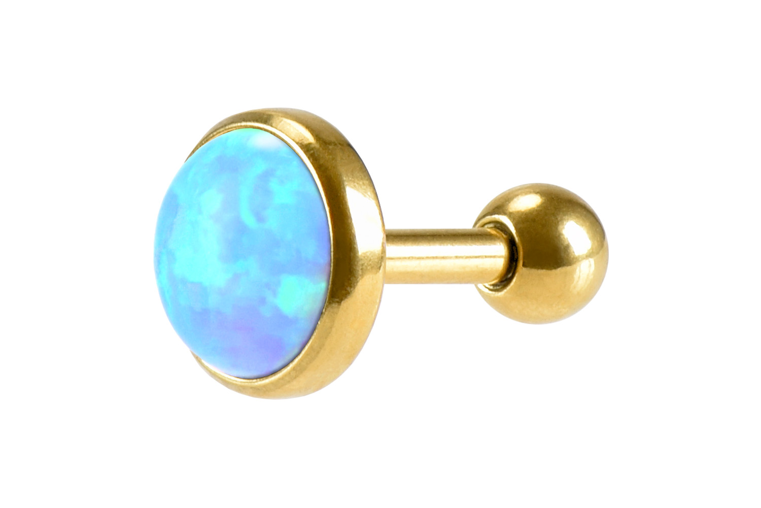Chirurgenstahl Ohrpiercing SYNTHETISCHER OPAL ++SALE++